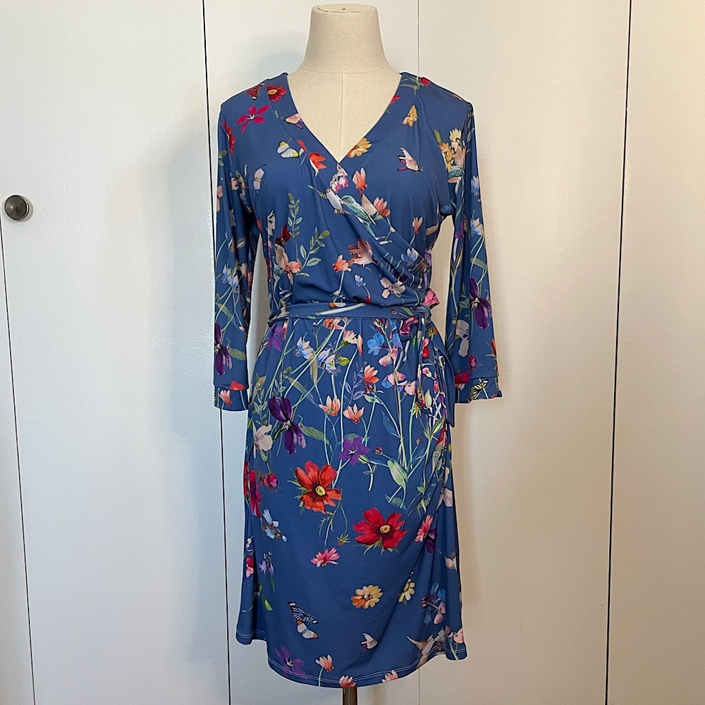 Johnny Was Floral Bird Wrap Dress
